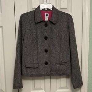 GAP Women's gray  Blazer with Pink Lining